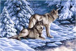 Гобелен "Серые волки" (108х70 см) 0852-108